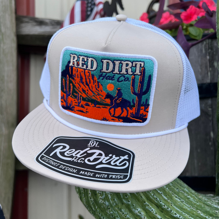 Red Dirt Hat Co. Lone Rider Khaki and White Hat