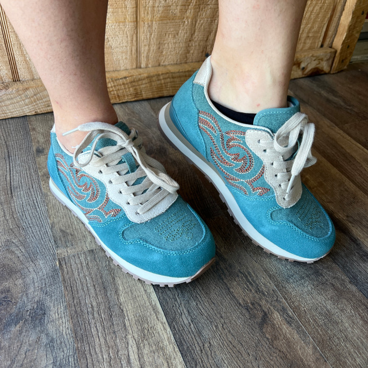 Roper Women's Giddyup Turquoise Suede Joggers 09-021-1797-3853 GR