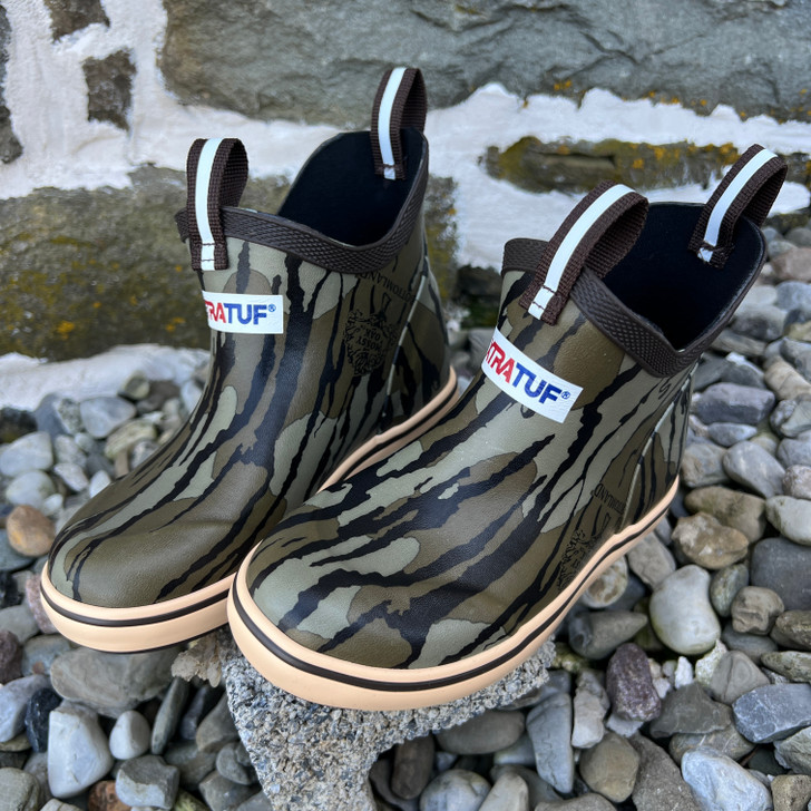 XtraTuf Kid's Bottomland Camo Ankle Deck Boot XKABMOB