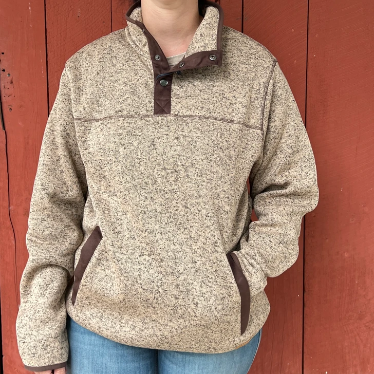 Panhandle Slim Men's Tan Melange Henley Pullover DM91C06180