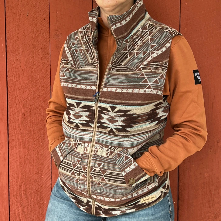 Panhandle Men's Rust Aztec Santa Fe Vest DM98C09229