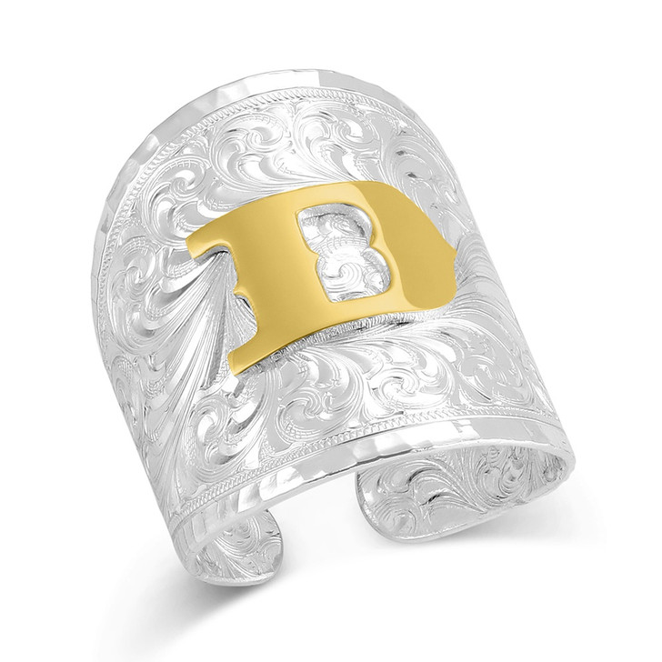 Montana Silversmiths Out West Initial Ring - D