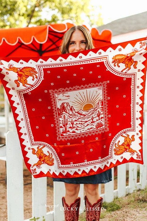 L&B Red Horse Desert Double Sided Wild Rag