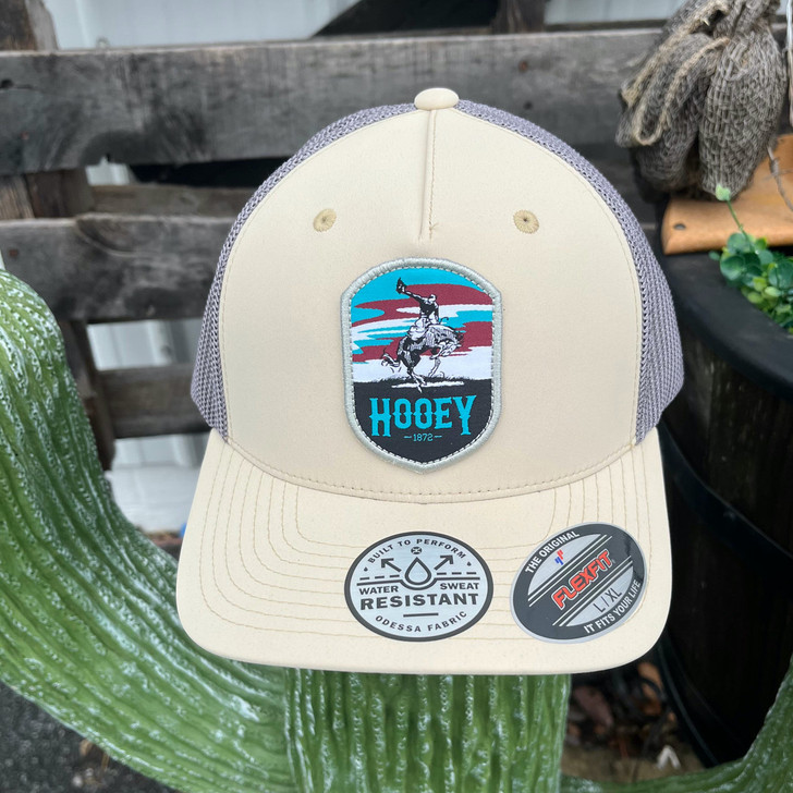 Hooey Cheyenne Tan and Grey Flexfit Hat 2244TNGY