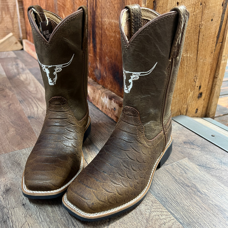 Twisted X Youth Top Hand Boot in Tan & Chocolate YTH0016