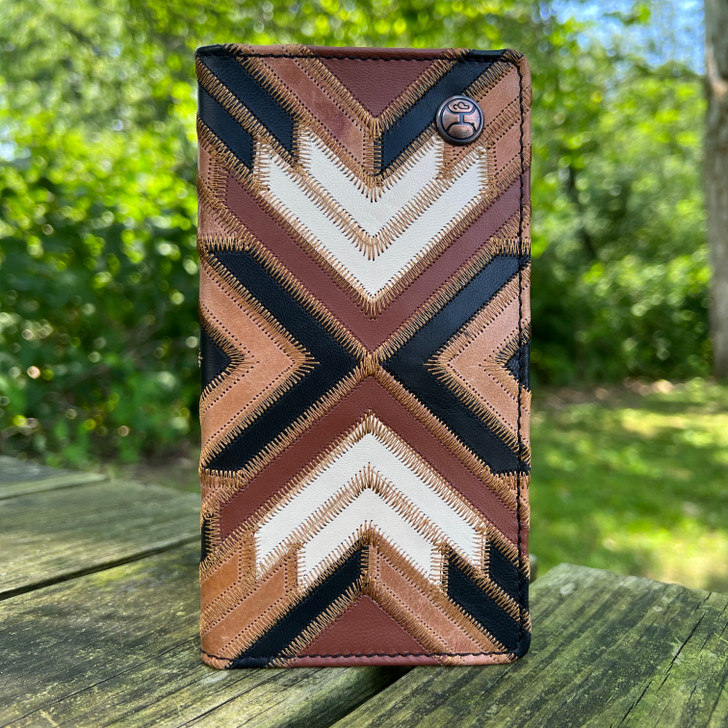 Hooey "Montezuma" Patchwork Leather Rodeo Wallet HW007-BRBK