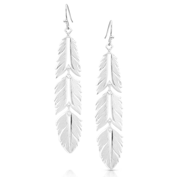 Montana Silversmiths Freedom Feather American Made Earrings AMER5459