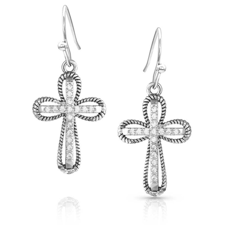 Montana Silversmiths Expressive Faith Crystal Cross Earrings ER5470