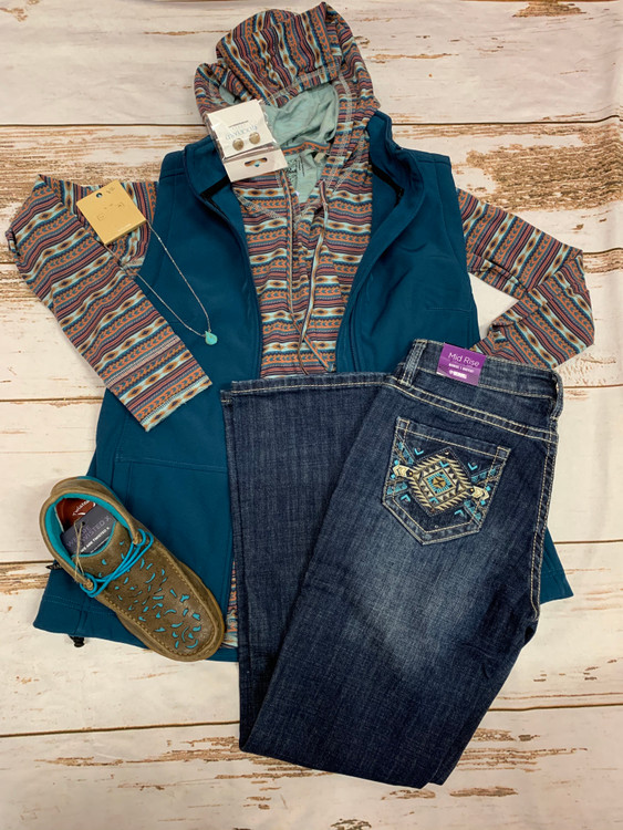 Turquoise Aztec Outfit of the Day - Stockyard Style