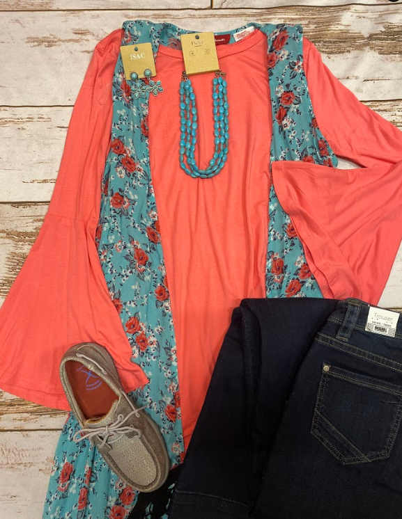 Ladies Bright Floral Outfit of the Day