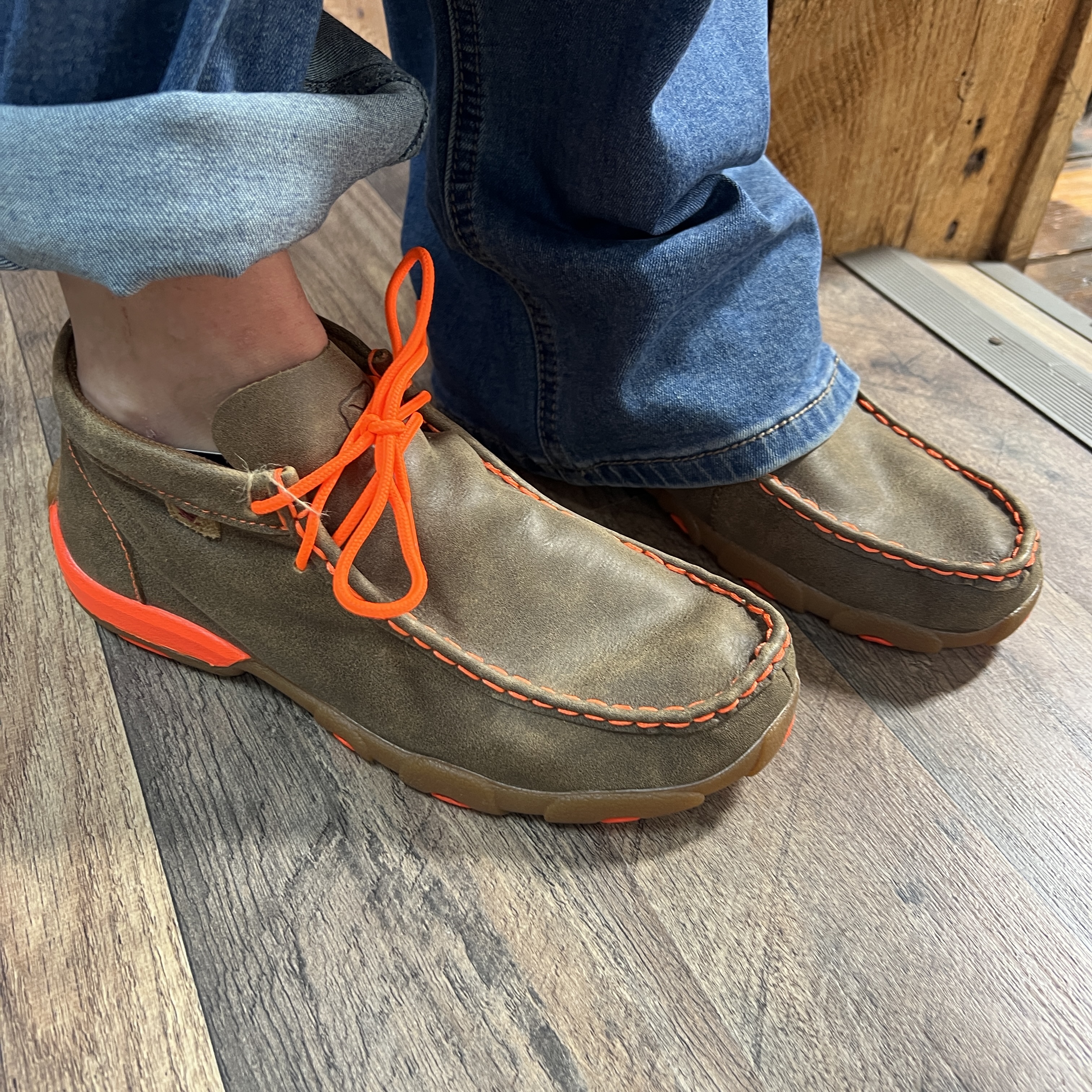 Twisted X Kid's Bomber Orange Chukka Driving Moc - Stockyard Style
