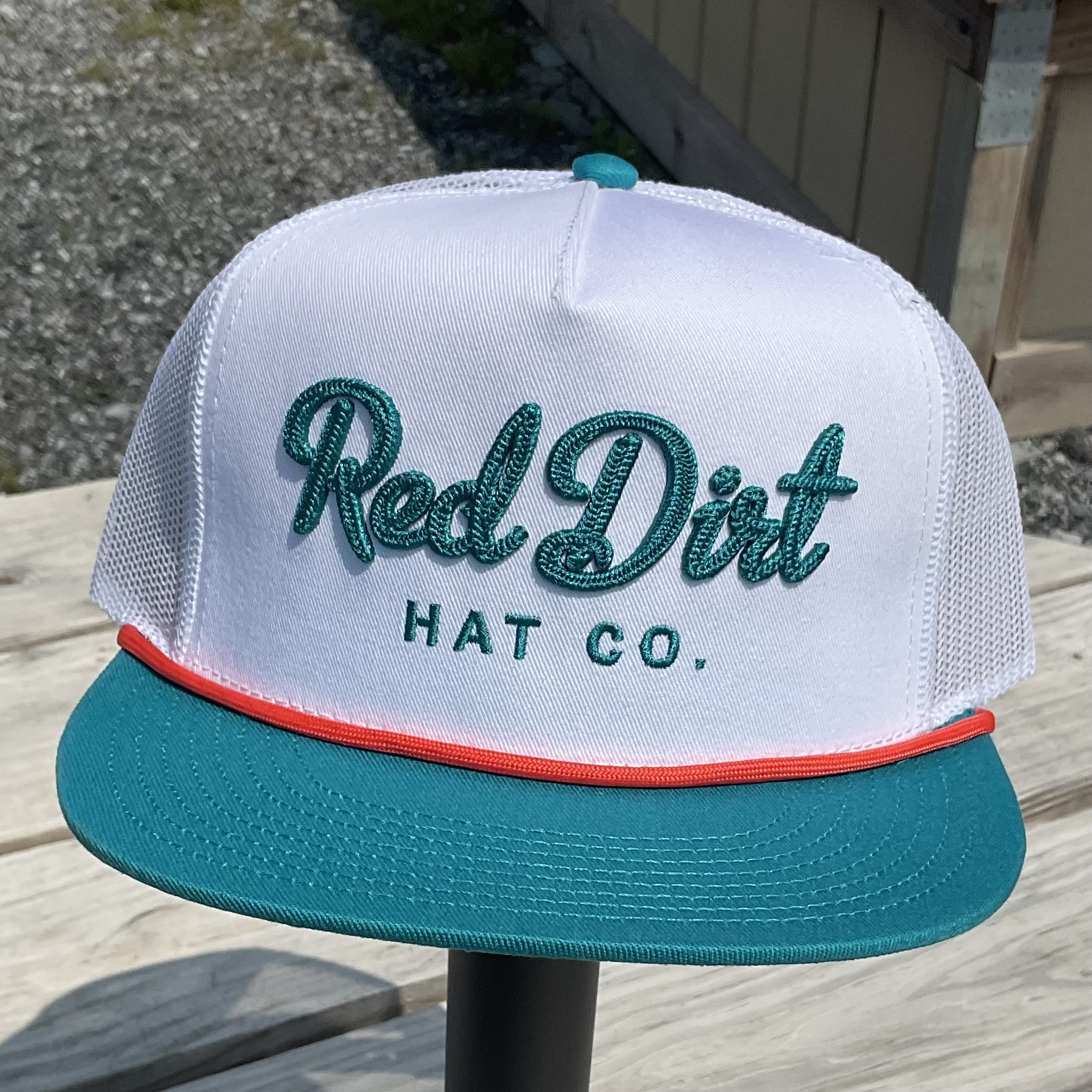 Red Dirt Hat Co. Cowboy Dan Turquoise, White & Orange Hat