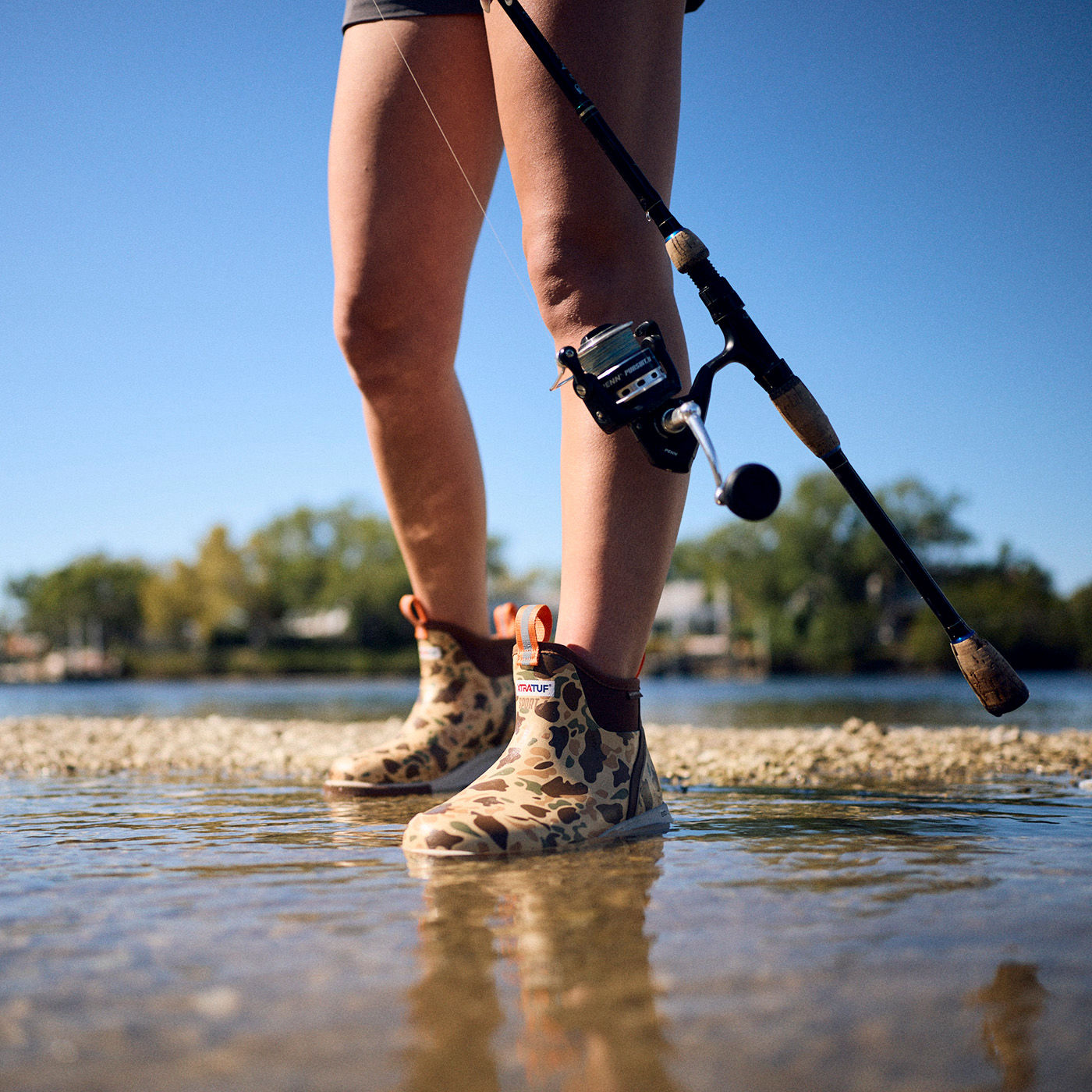XtraTuf Women's Duck Camo Sport Ankle Deck Boot Stockyard