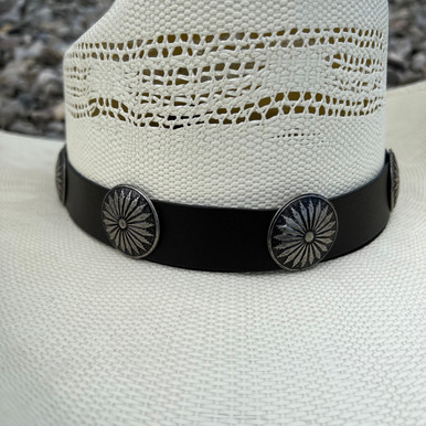 Aztec Concho Leather Hat Band HB-Aztec - Stockyard Style display picture 1