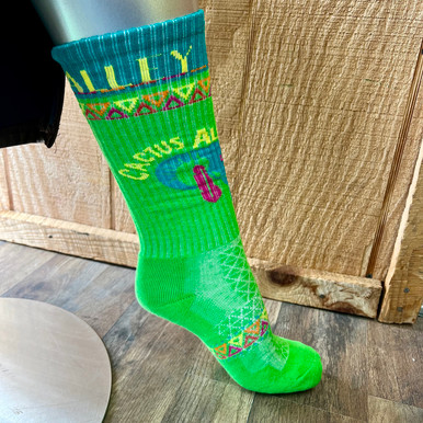 Lucky Chuck Cactus Alley - Southwest Green Performance Socks LC12