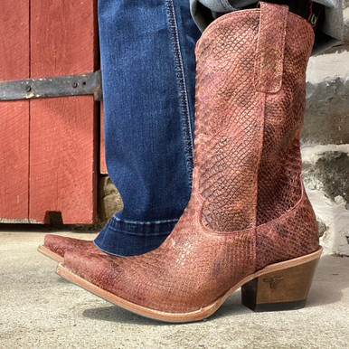 Lane Women's Nice Vice Midi Snip Toe Boot in Poisonous Pink