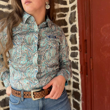 Panhandle Ladies Peacock Paisley Long Sleeve Snap Shirt