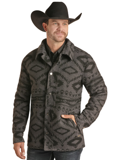 Powder River Charcoal Men's Border Commander Wool Jacket PRMO92RZZ9 ...