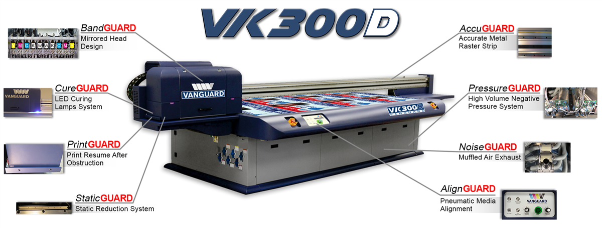 Vanguard Vk300D Flatbed UV Printer 
