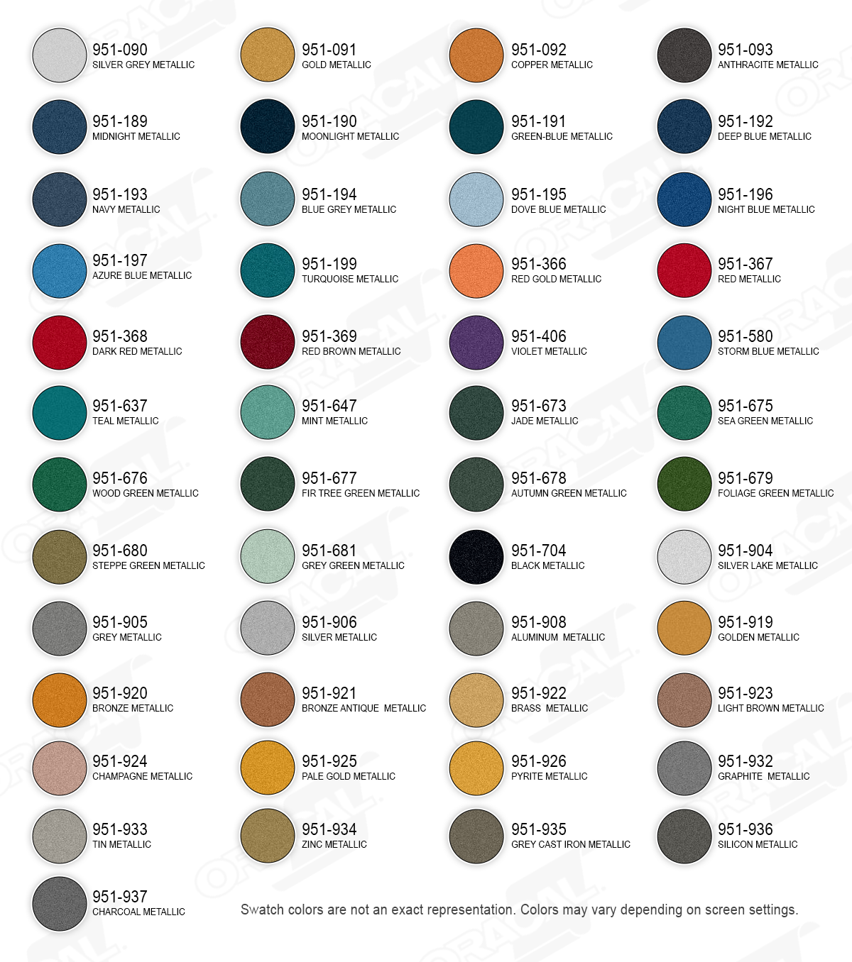 Orafol 951 Metallic Vinyl | 10 Yard Vinyl Rolls for Signage