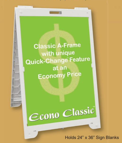 White Econo Classic 26.5” W x 42.75” H - Sign Face 24” x 36” White Econo Classic 26.5” W x 42.75” H - Sign Face 24” x 36”