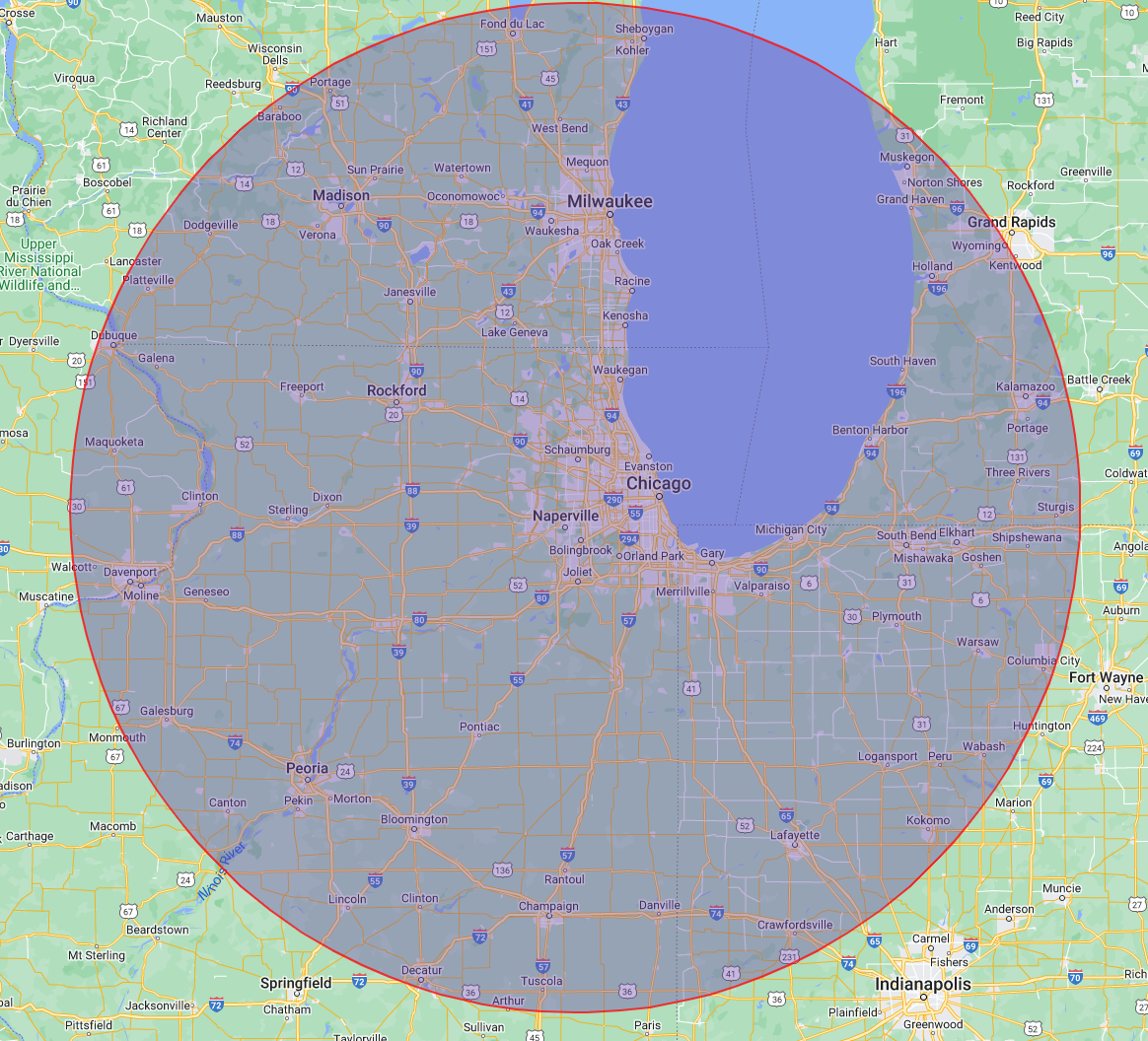 Delivery & Installation Radius