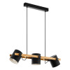 Eglo Hornwood 3lt Hanging Pendant Black & Wood