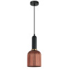 CLA VINTAJ10 1lt Ribbed Ellipse Glass Hanging Pendant Copper