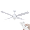 Eglo Stradbroke DC Motor 122cm White & Remote Ceiling Fan & E27 Light