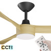 Calibo Turaco DC Motor 132cm Black/Bamboo LED Light & Remote Ceiling Fan