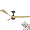 Calibo Turaco DC Motor 142cm Black/Bamboo & Remote Ceiling Fan