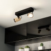 Eglo Cayuca 2lt GU10 LED Spotlight Black & Wood