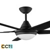 Deka Randle 130cm Black Plastic Indoor/Outdoor Ceiling Fan & CCT LED