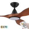 Eglo Noosa DC Motor 132cm Black With Teak LED Light & Remote Ceiling Fan