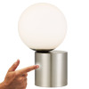 Telbix Setra Nickel & Opal Glass LED Touch Table Lamp