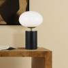 Telbix Notal Black & Opal Glass LED Touch Table Lamp