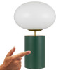 Telbix Notal Green & Opal Glass LED Touch Table Lamp