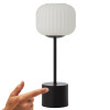 Telbix Liam Black & Opal Glass LED Touch Table Lamp