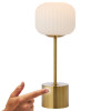 Telbix Liam Antique Gold & Opal Glass LED Touch Table Lamp