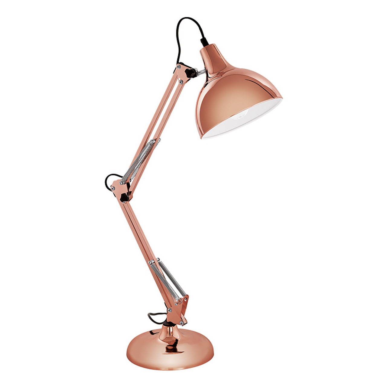 Copper anglepoise shop floor lamp