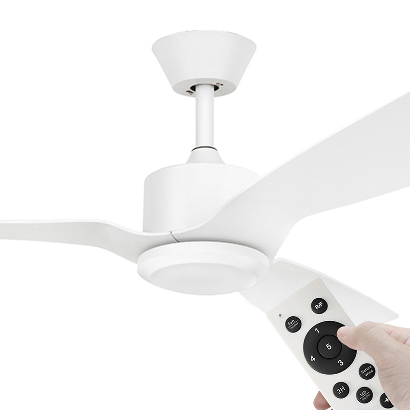 Brilliant Belize DC Motor 132cm White & Remote Ceiling Fan