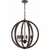 Telbix Vestal 6 Light Black & Walnut Timber Hanging Pendant Telbix Vestal 6 Light Black & Walnut Timber Hanging Pendant
