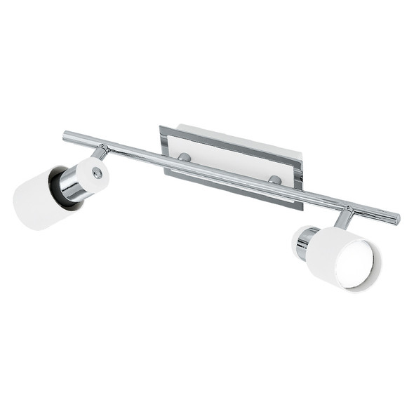 Eglo Davida 2lt GU10 LED Spotlight White & Chrome