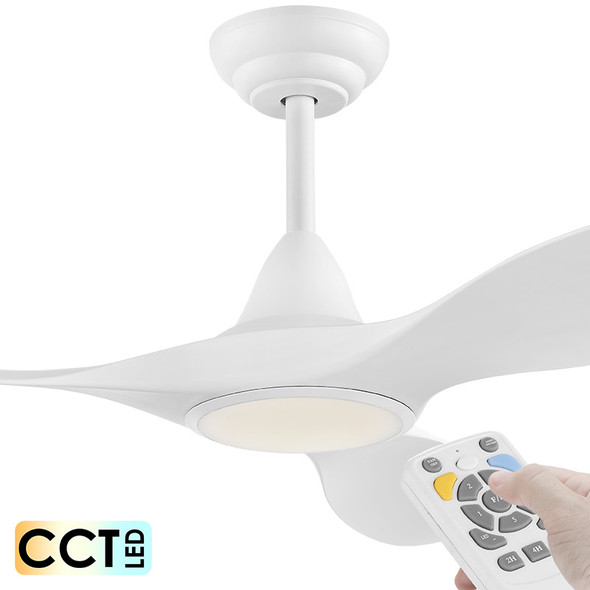 Eglo Noosa DC Motor 132cm White LED Light & Remote Ceiling Fan