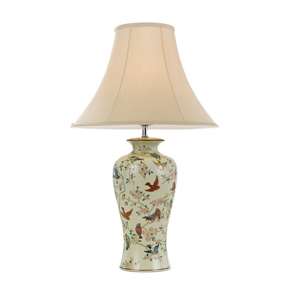 Telbix Shibo Floral Pattern & Cream Table Lamp