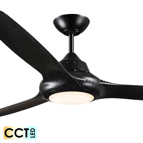 Deka EVO-2 147cm Black Plastic Indoor/Outdoor Ceiling Fan & LED Light