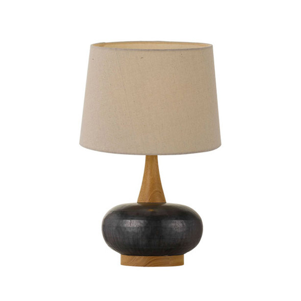 Telbix Earl Black/Oak & Cream Table Lamp