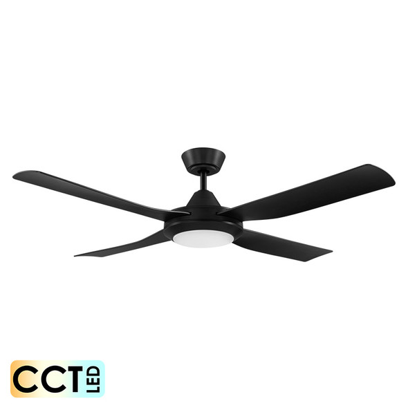 Eglo Bondi 132cm Black Plastic Indoor/Outdoor Ceiling Fan & LED Light
