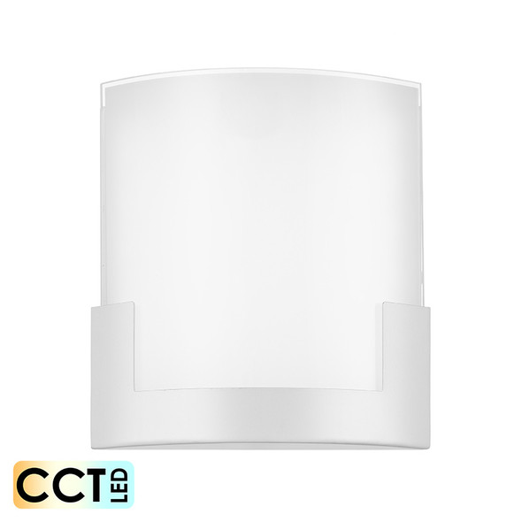 Telbix Solita 20 12w Frost Glass CCT LED Wall Light White