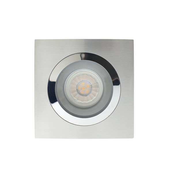 BP DL5601/AC50 GU10 Square Down Light Trim Satin Nickel & Chrome